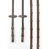 Whitaker Pick & Mix Rubber Reins Havana Billet 9-Loop Continental Reins Small Pony Havana Continental Reins
