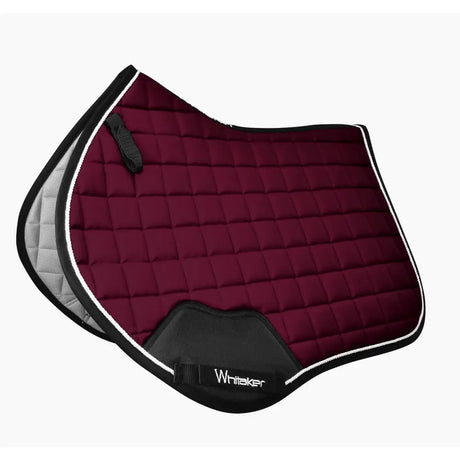 Maroon quilted whitaker sc160 club close contact saddle pad with black trim white piping and gray underside