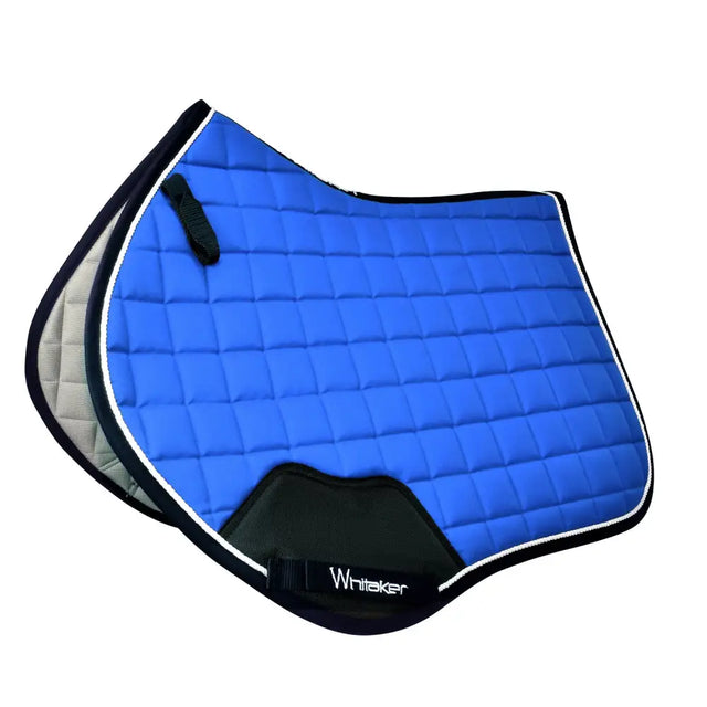 Bright blue quilted whitaker sc160 club close contact saddle pad royal with black trim and white stitched border