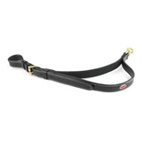 Black leather rifle sling with gold-tone buckle for whitaker st standing attachment equestrian use