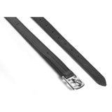 Black leather watch strap with silver stainless steel roller buckle from whitaker stirrup leathers bonded calfskin leather