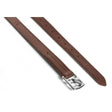 Brown leather whitaker stirrup leathers with silver stainless steel roller buckles made from bonded calfskin leather