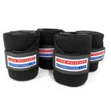 Black john whitaker international ltd whitaker tb4 training bandages in white showing product details on back side