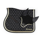 Whitaker Thornton Fly Veil Black/Gold Pony/Cob Black/Gold Horse Ear Bonnets