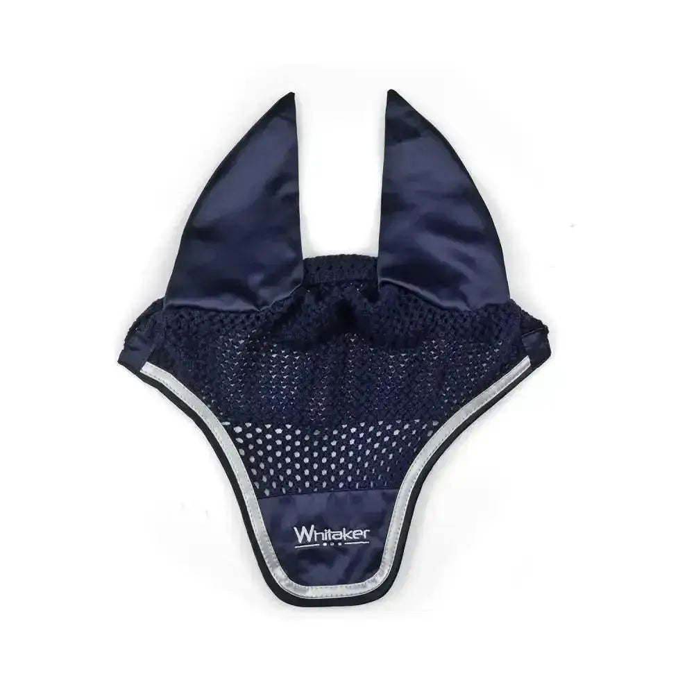 Navy whitaker thornton fly ear flap with satin finish and mesh paneling perfect fly veil navy for equestrian use