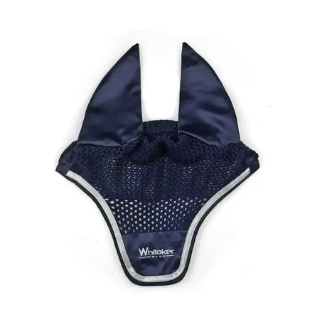 Navy whitaker thornton fly ear flap with satin finish and mesh paneling perfect fly veil navy for equestrian use