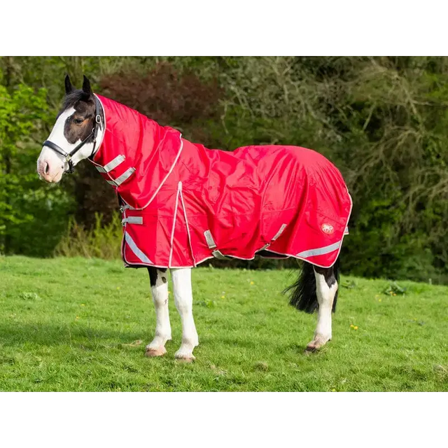 Swish WIDE FIT 100g Detachable Neck Turnout Rug - Red 4'3 WF Turnout Rugs