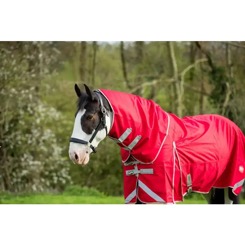 Swish WIDE FIT 200G Detachable Neck Turnout Rug - Red 4'3 WF Turnout Rugs