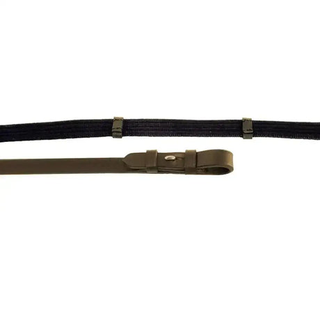 Black and olive green windsor equestrian leather continental reins with metal buckles for economy leather traditionally use