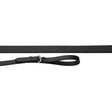 Black leather draw reins windsor equestrian leather with silver buckle and loop for riding control