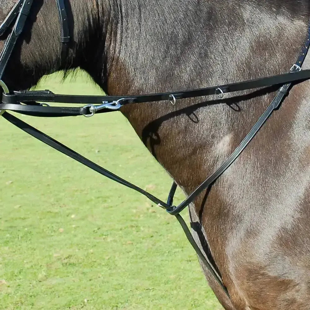 Windsor Equestrian Leather Market Harborough With Reins Black Cob Reins