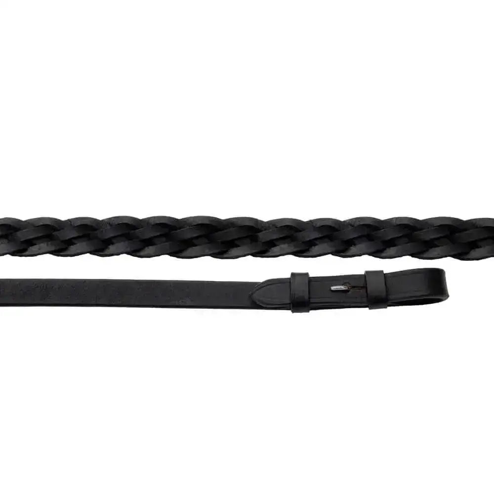 Windsor Equestrian Leather Plaited Reins Havana One Size Reins Barnstaple Equestrian Supplies