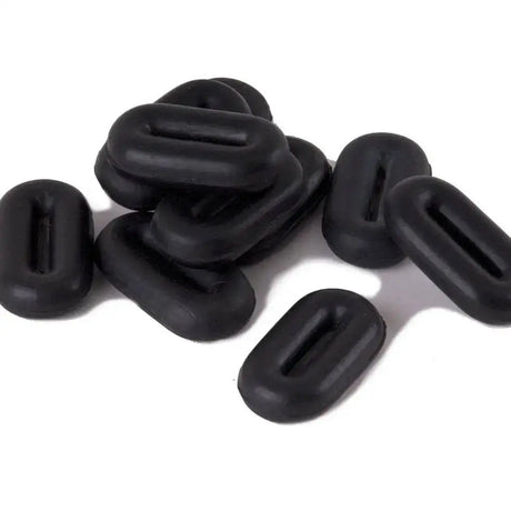 Black rubberized oval-shaped chain links for windsor martingale stop running martingale pieces girth piece