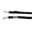 Black nylon windsor nylon elastic side rein pony leash with silver hardware reflective stripe for pony size use