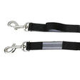 Black windsor nylon elasticated side reins with silver hardware and reflective gray stripe for better visibility
