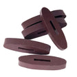 Dark brown oval-shaped rubber rein stops with central slot windsor rubber rein martingale rings sliding pack of 10