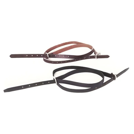 Brown and black leather windsor spur straps with silver hardware economy leather spur for riding use
