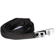 Black woven nylon stirrup leathers with silver metal buckle for windsor synthetic adults stirrup 54 inch straps