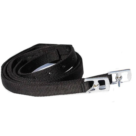 Windsor Synthetic Adults Stirrup Leathers 54" Black 54" Rhinegold Stirrup Leathers Barnstaple Equestrian Supplies