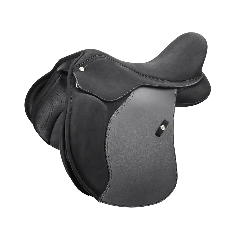 Black leather wintec 2000 pony dressage saddle with sleek stitching for extra comfort saddle and leisure riding saddle