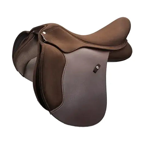 Brown leather wintec 2000 wide all purpose english saddle with smooth design and stitching offers exceptional comfort for wide horse