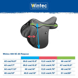 Black wintec 500 sc all purpose quality saddle with padded seat and stirrup keeper for versatile equestrian use