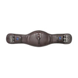 Brown leather wintec anatomic girth short with silver buckles designed for horse comfort and scientifically proven fit