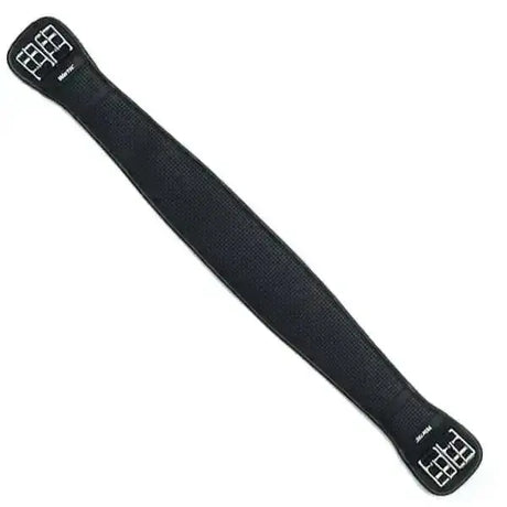 Black textured wintec chafeless elastic strap with white logo branding at both ends for dressage girth use