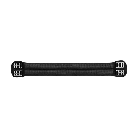 Black wintec elastic girth pad with textured surface and silver metal buckles showing girths feature anti-galling