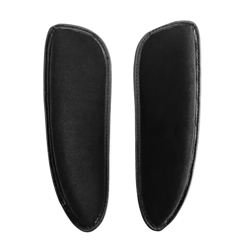 Black leather shoe insoles with stitched edges from wintec flexibloc pair individually tailor flexibloc for dressage