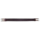 Dark brown leather wintec miracle girth featuring a purple gemstone accent and anti-galling material for increased comfort