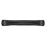 Black wintec miracle girth with textured woven surface and silver buckles designed to dramatically improve pressure distribution