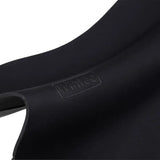 Black rubberized handle with embossed wintec logo on wintec riser comfort pad jump saddle for added grip and comfort