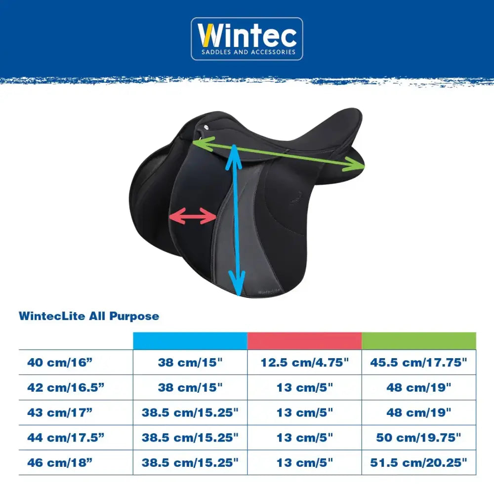 Black winteclite all purpose saddle with super-soft panels and subtle gray paneling ideal for heavy tack use