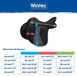 Black winteclite all purpose saddle with super-soft panels and subtle gray paneling ideal for heavy tack use