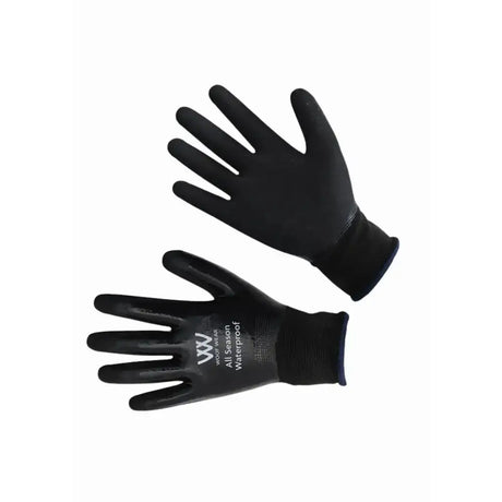 Black rubber-coated woof wear all season yard glove with textured grip and elastic wristband for tough outdoor use