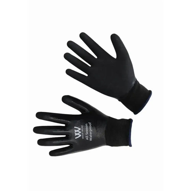 Black rubber-coated woof wear all season yard glove with textured grip and elastic wristband for tough outdoor use