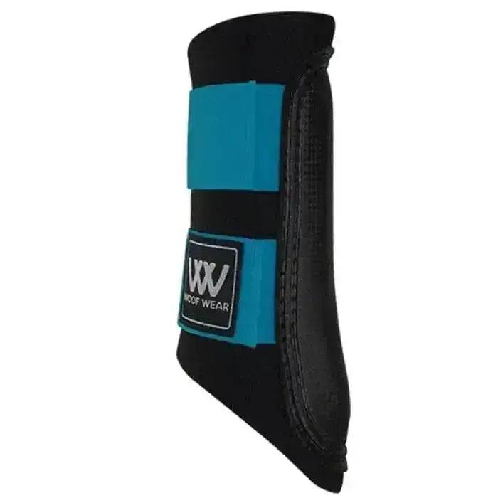 Black and teal woof wear brushing boots with branded patch perfect for woof wear club brushing boots matchy matchy style