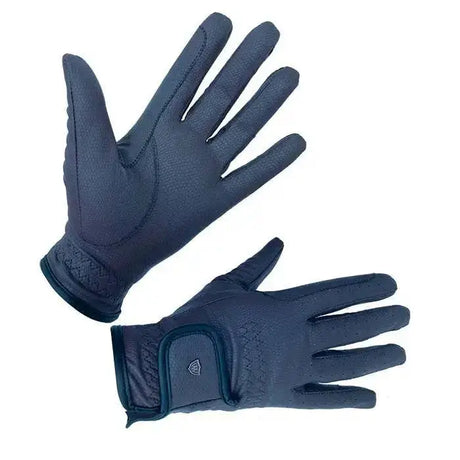 Black woof wear competition glove showing the back with textured fabric and woven wrist strap for grip and comfort