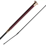 Woof wear diamond dressage whip in maroon embossed faux leather with gold ferrules and black flexible lash