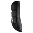 Black horse hoof protector with three adjustable velcro straps and textured side panel from woof wear double lock brushing boots