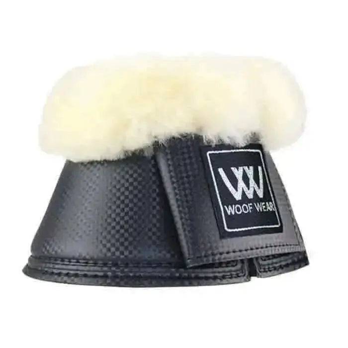 Woof Wear Faux Sheep Pro Over Reach Boots Black Small Woof Wear Overreach Boots Barnstaple Equestrian Supplies