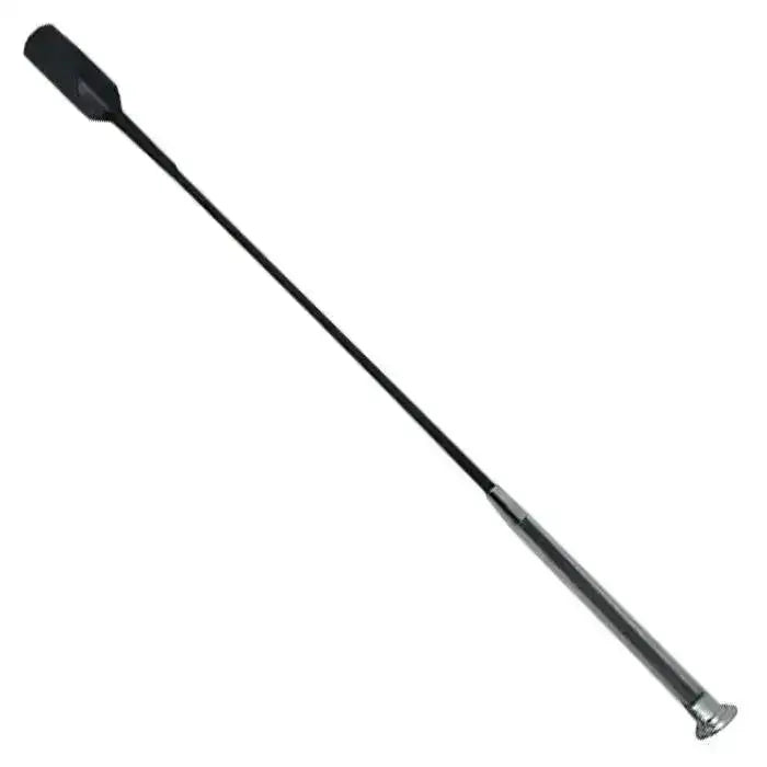 Black woof wear gel fusion riding whip with sleek handle and polished metallic tip for fusion riding whip use