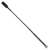 Black woof wear gel fusion riding whip with sleek handle and polished metallic tip for fusion riding whip use