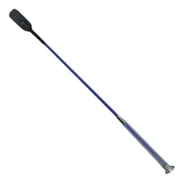 Purple woof wear gel fusion riding whip with black handle and silver ferrule bright fusion riding whip design