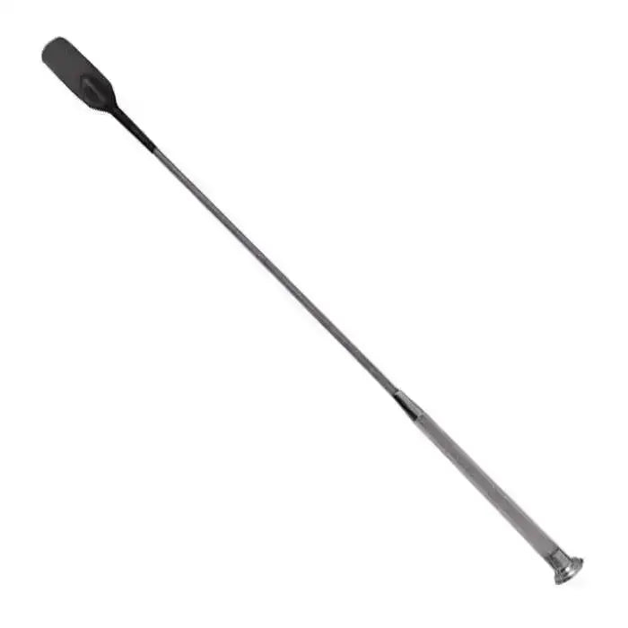Black and silver woof wear gel fusion riding whip with textured grip handle perfect for equestrian use