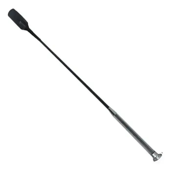 Black woof wear gel fusion riding whip with padded handle and metallic ferrule for easy riding control