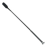 Black woof wear gel fusion riding whip with padded handle and metallic ferrule for easy riding control