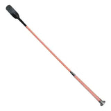 Pink woof wear gel fusion fusion riding whip with black handle and silver ferrule for equestrian use