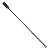 Black and maroon woof wear gel fusion riding whip with padded handle and metallic ferrule for equestrian use